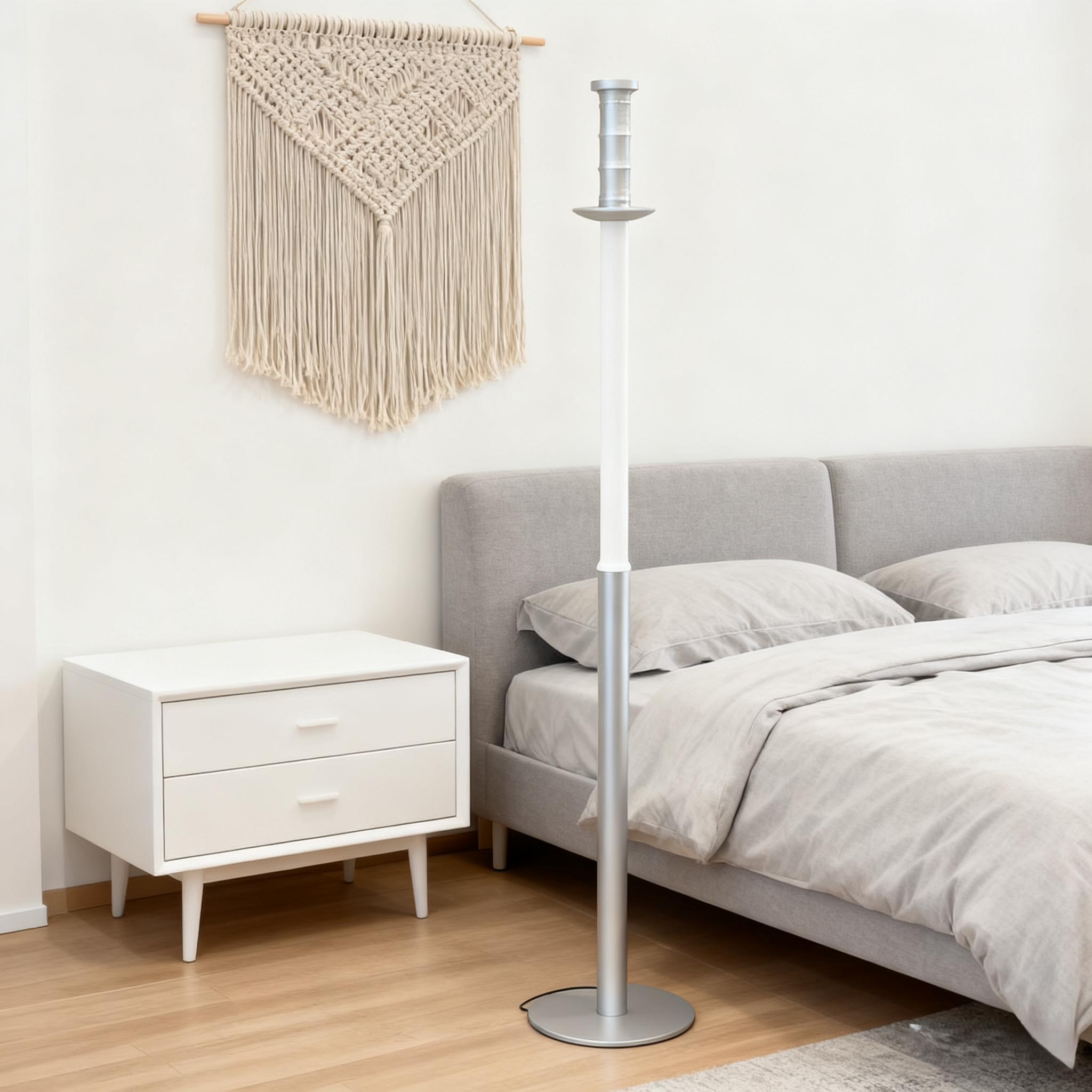 Floor Lamp – Black/White Adjustable Standing Light